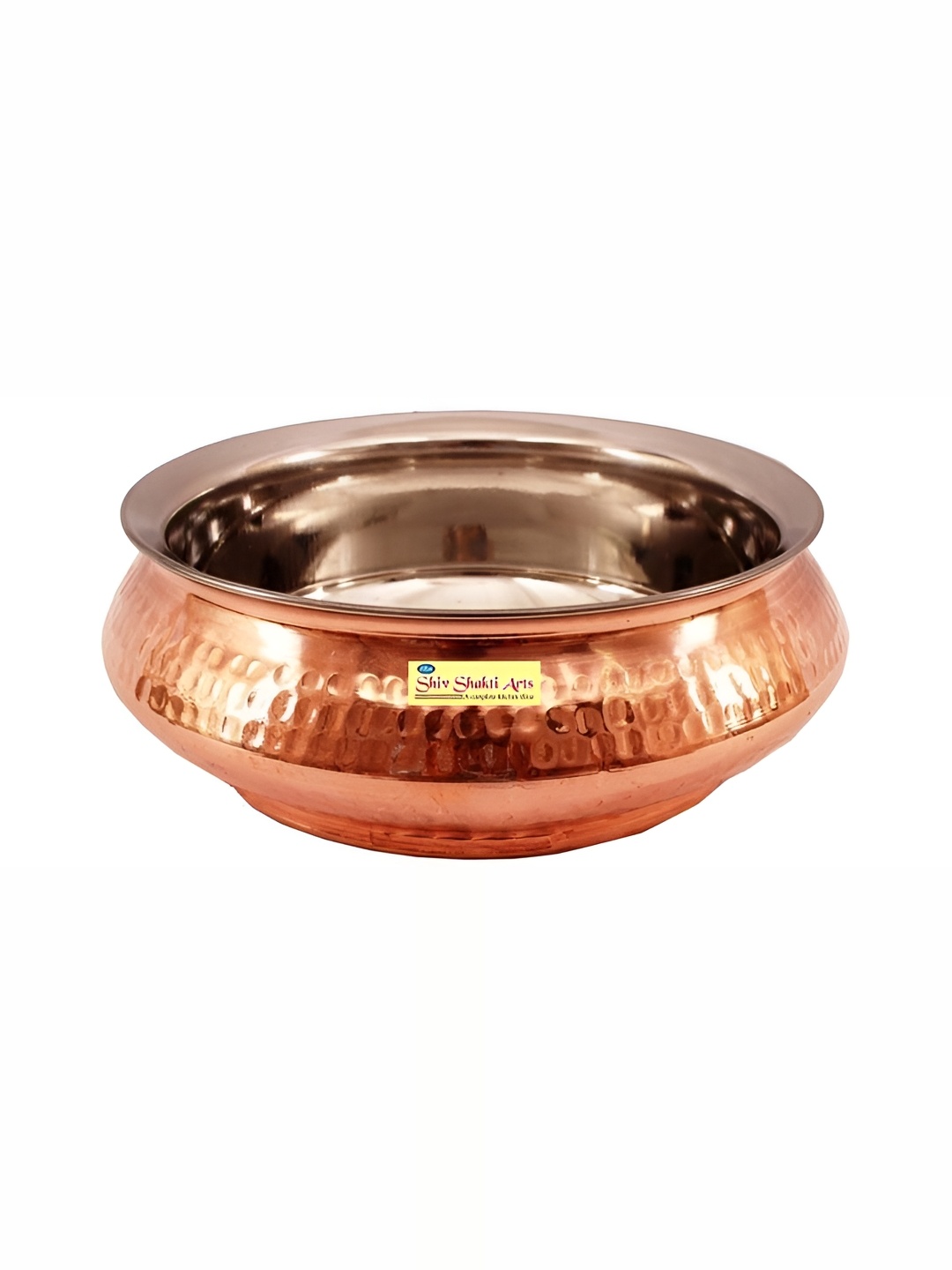 

Shivshakti Arts Gold Toned Copper Glossy Serving Handi