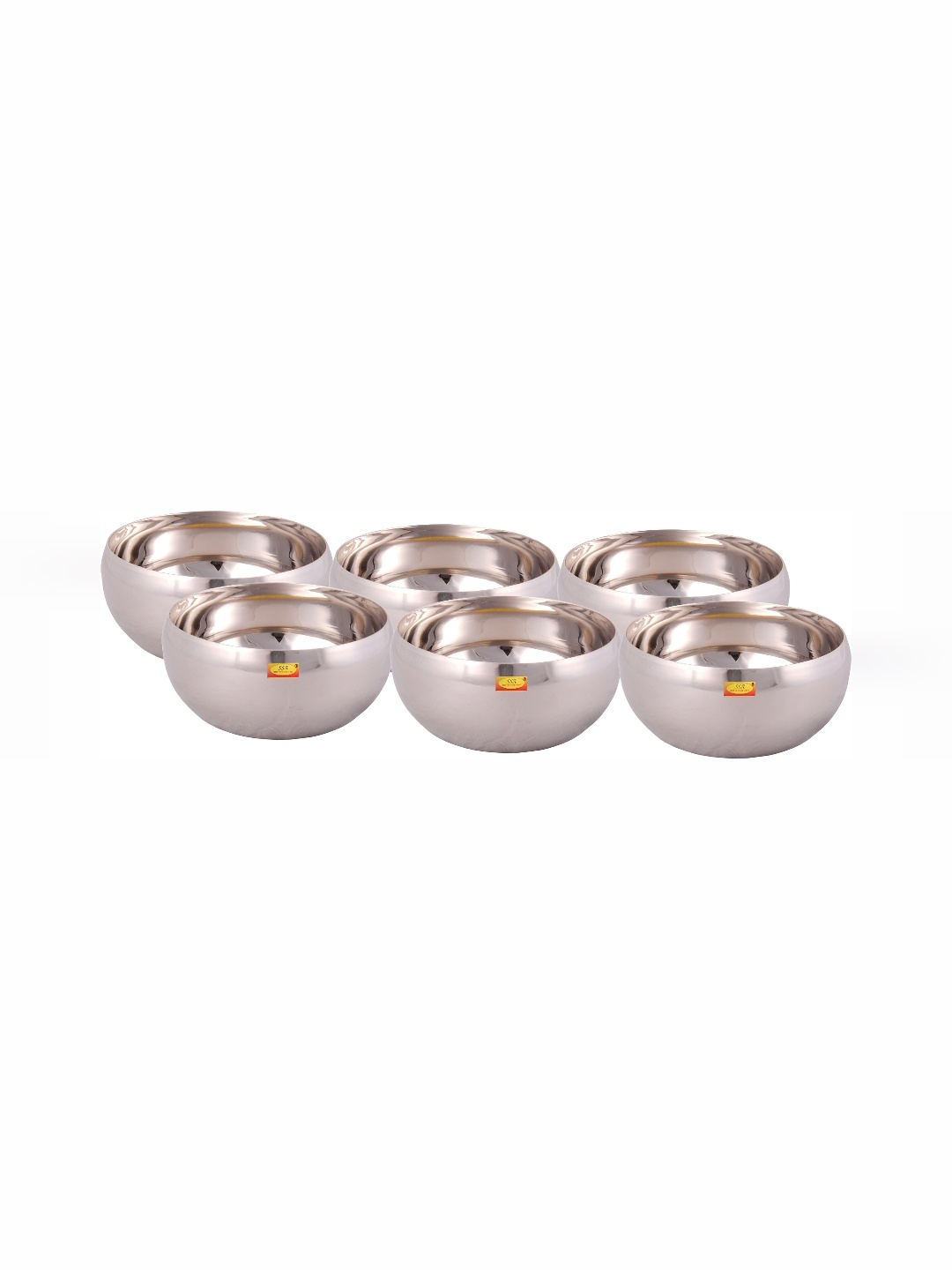 

Shivshakti Arts Silver-Toned 6 Pieces Stainless Steel Glossy Bowls 200 ml