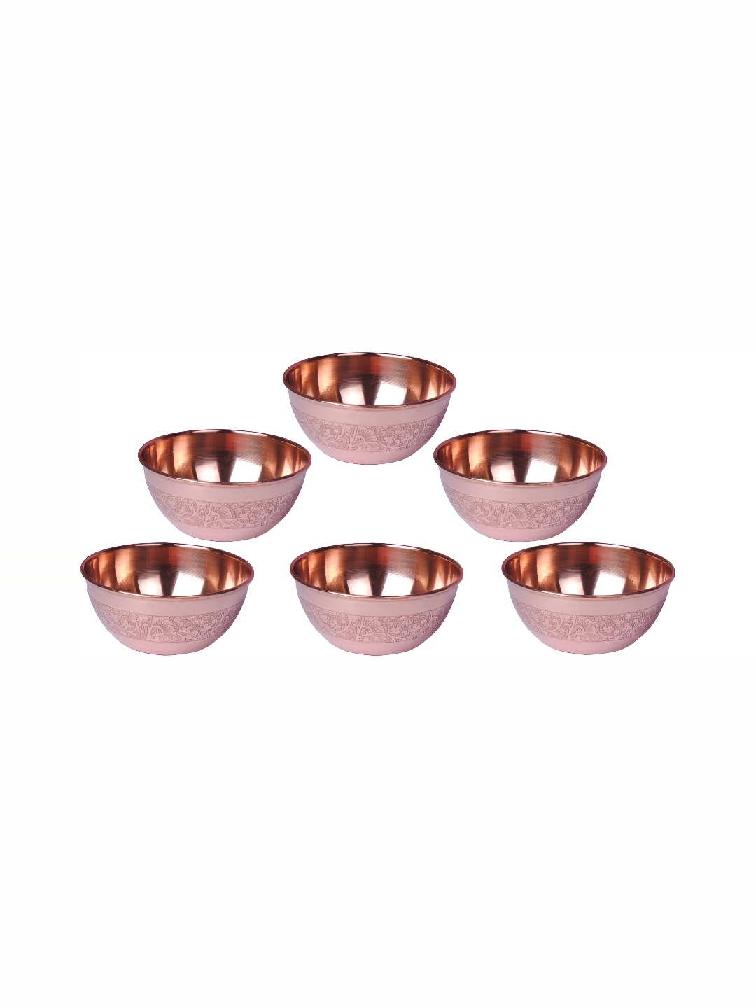 

Shivshakti Arts Brown 6 Pieces Copper Glossy Bowls 150 ml