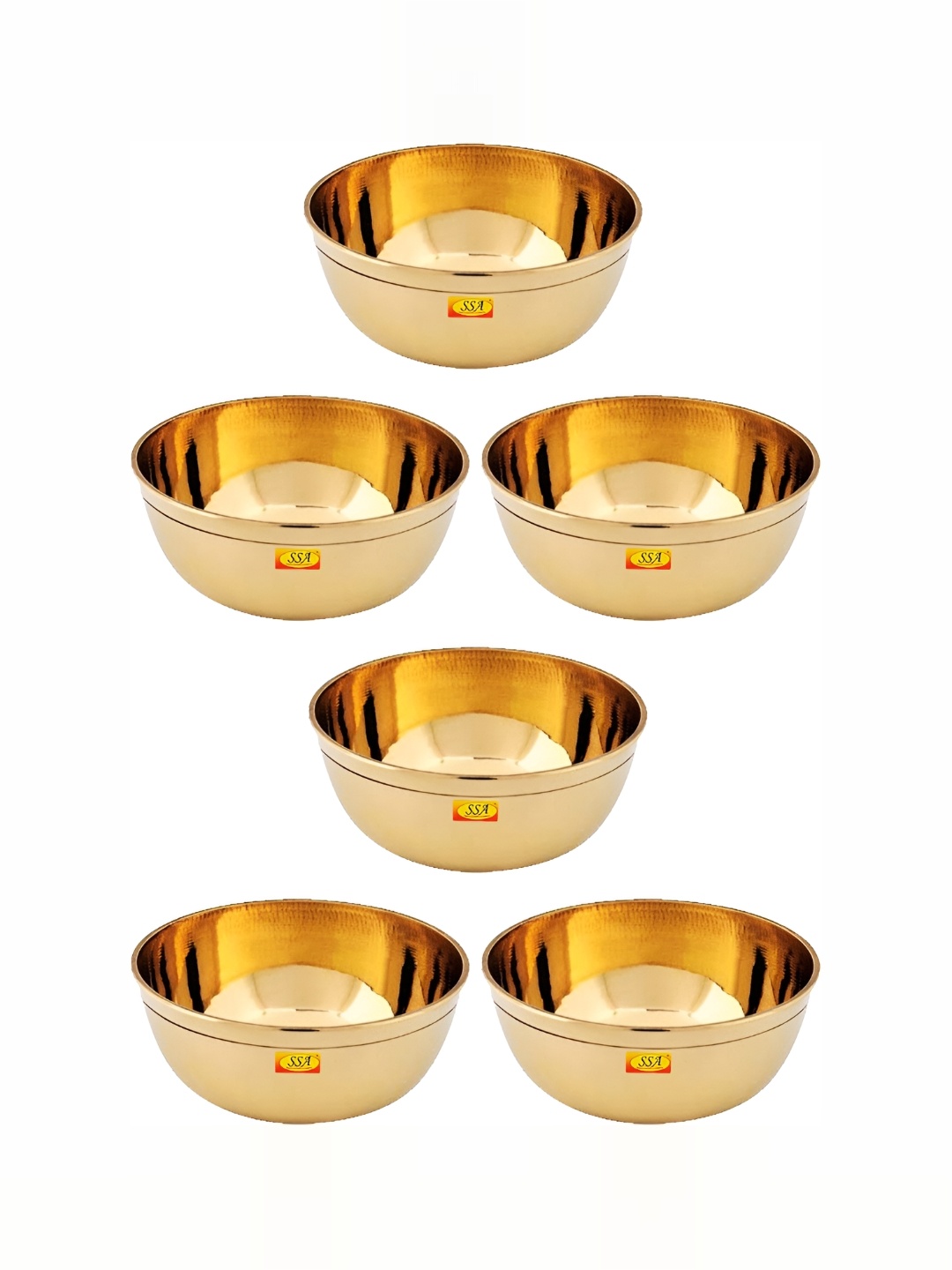 

Shivshakti Arts Gold-Toned 6 Pieces Brass Glossy Bowls