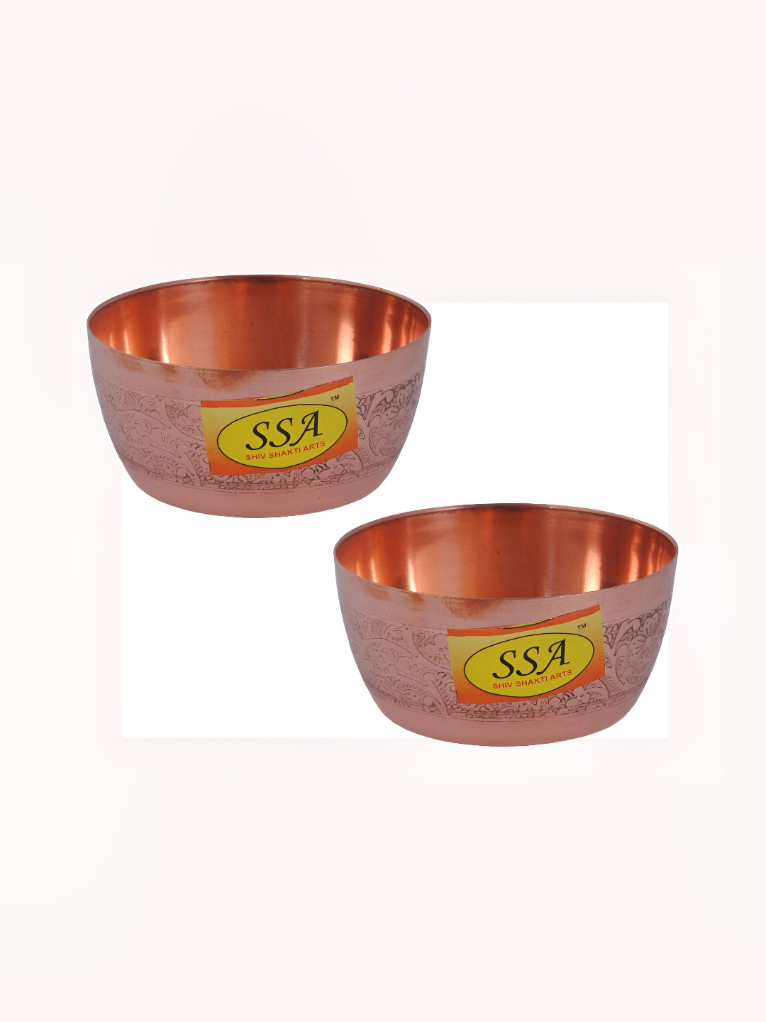 

Shivshakti Arts Brown & 2 Pieces Copper Glossy Bowls