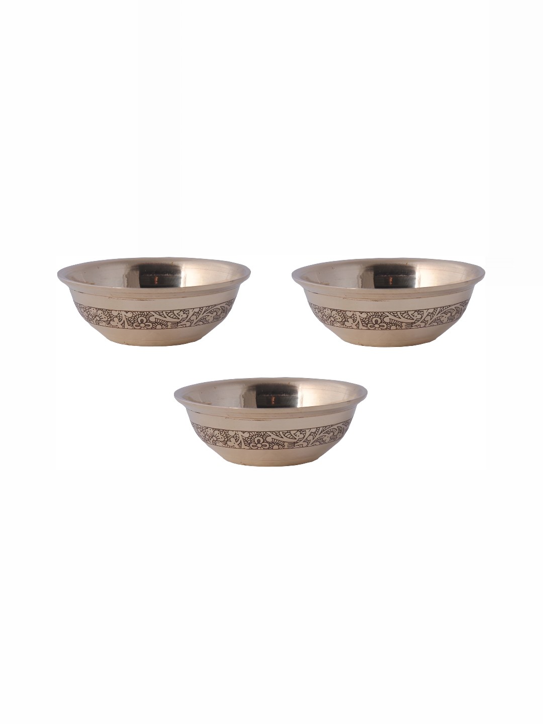 

Shivshakti Arts Yellow 3 Pieces Glossy Brass Dessert Bowls 100 ml