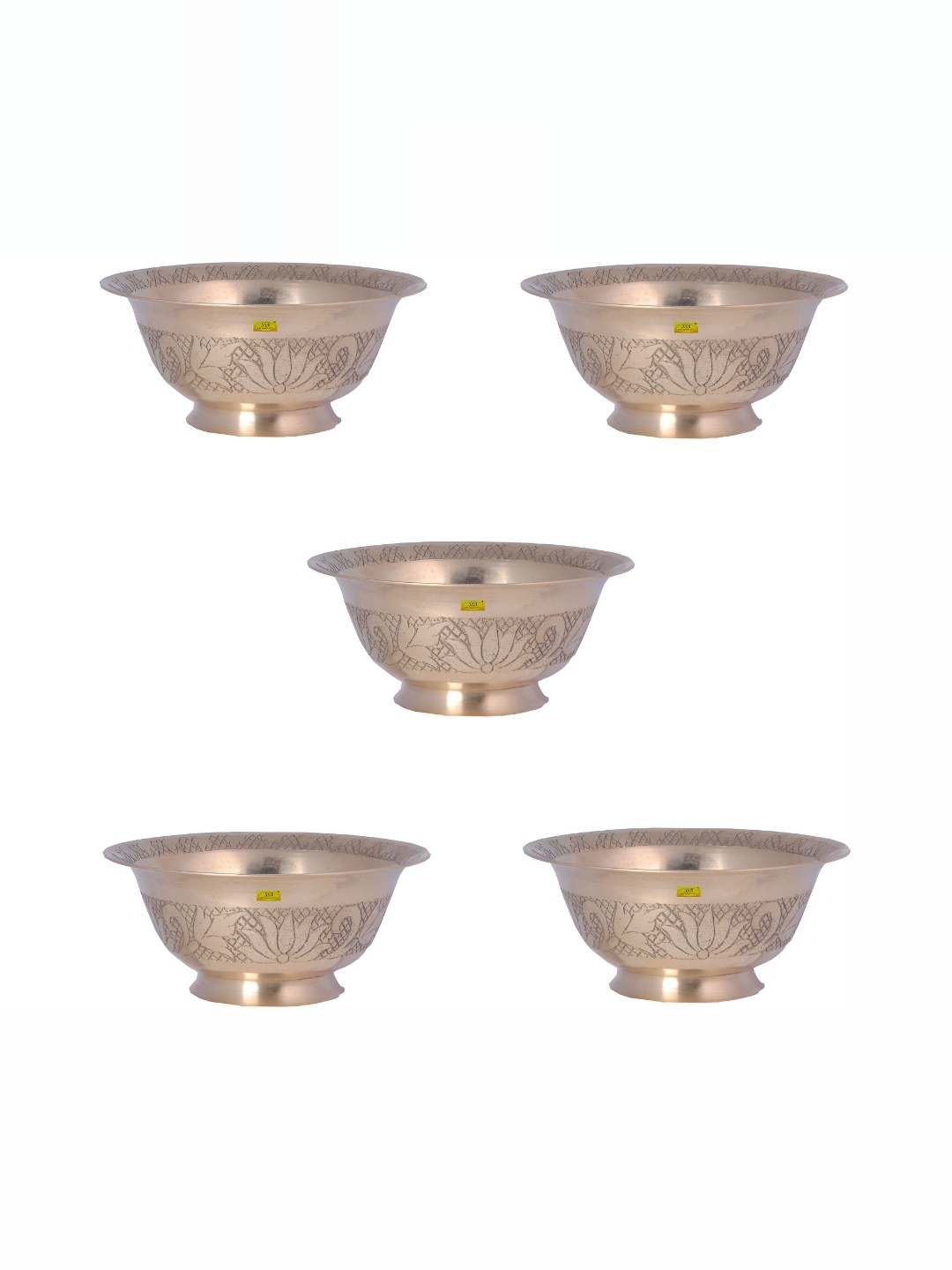 

Shivshakti Arts Yellow & 5 Pieces Glossy Brass Dessert Bowls