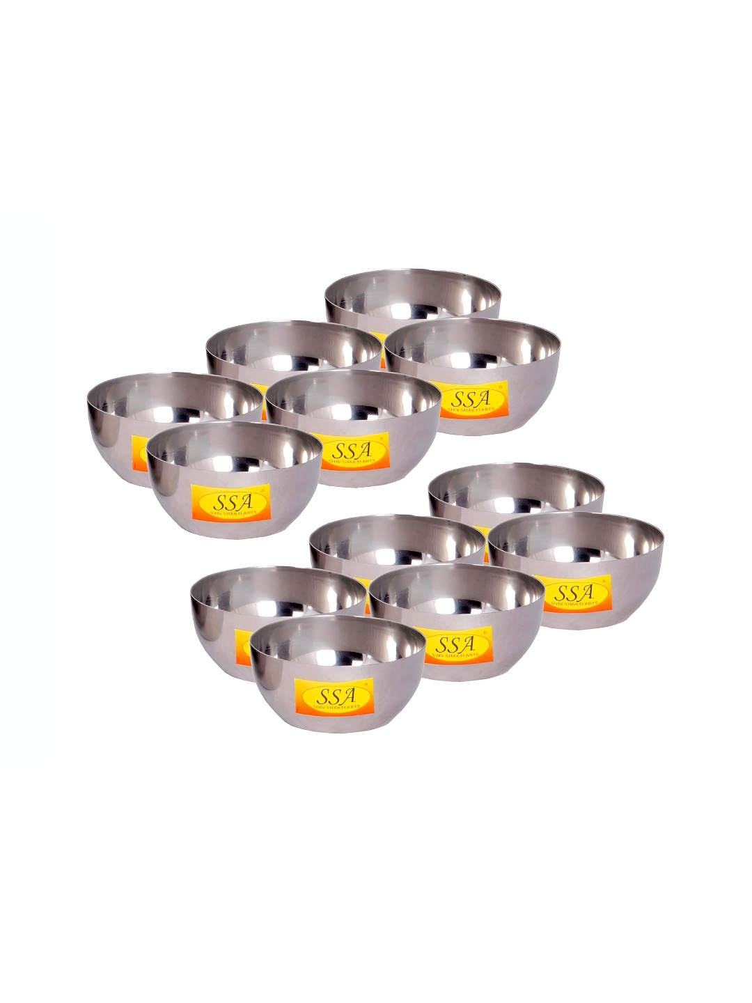 

Shivshakti Arts Steel 12 Pieces Stainless Steel Glossy Bowls