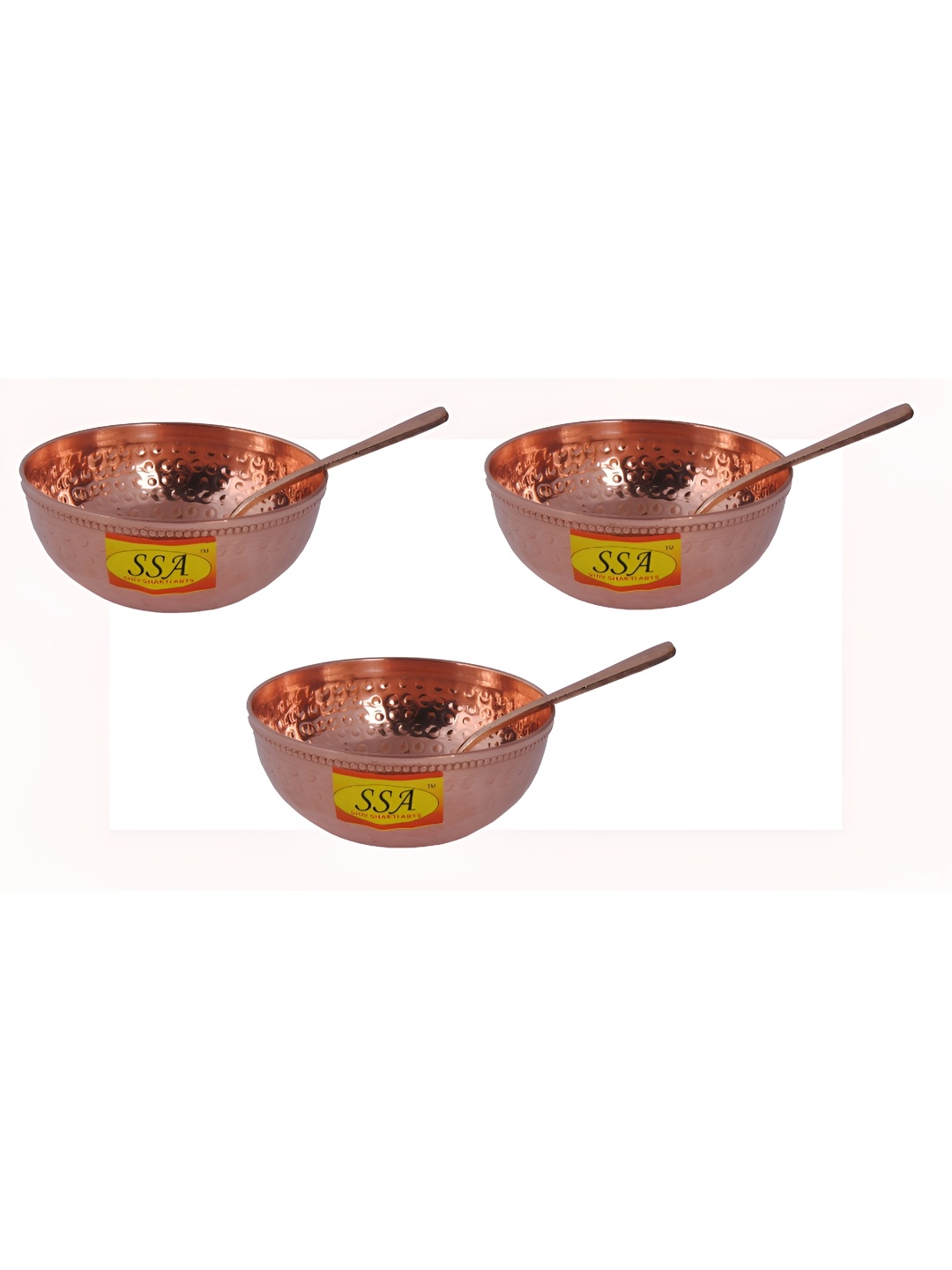 

Shivshakti Arts Brown 6 Pieces Copper Glossy Dinner Set