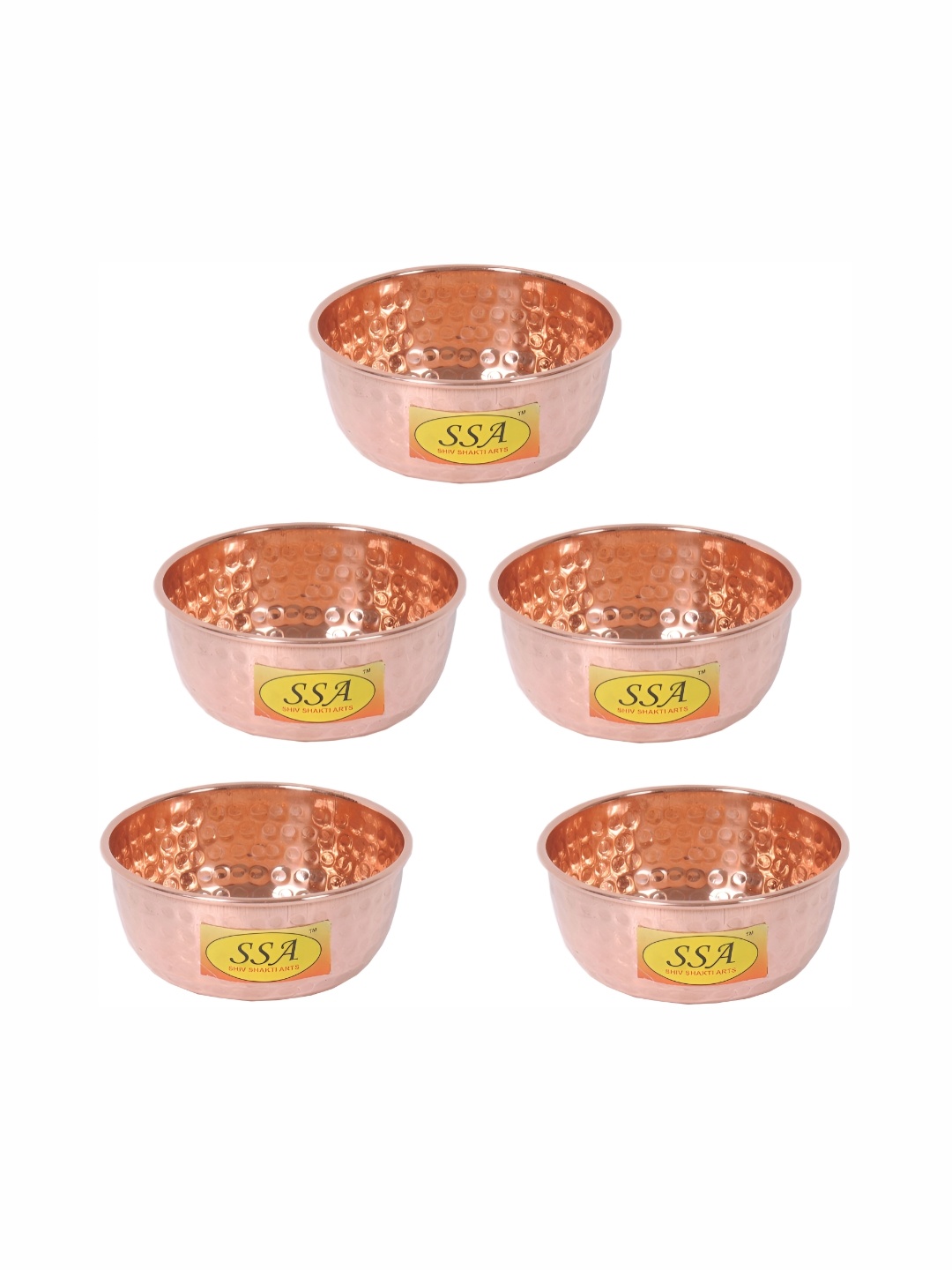 

Shivshakti Arts Brown 5 Pieces Copper Glossy Bowls 50 ml