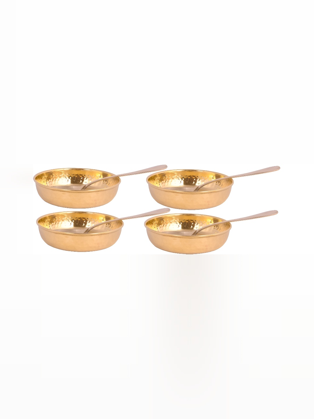 

Shivshakti Arts Yellow 4 Pieces Brass Glossy Bowls 150 ml Each