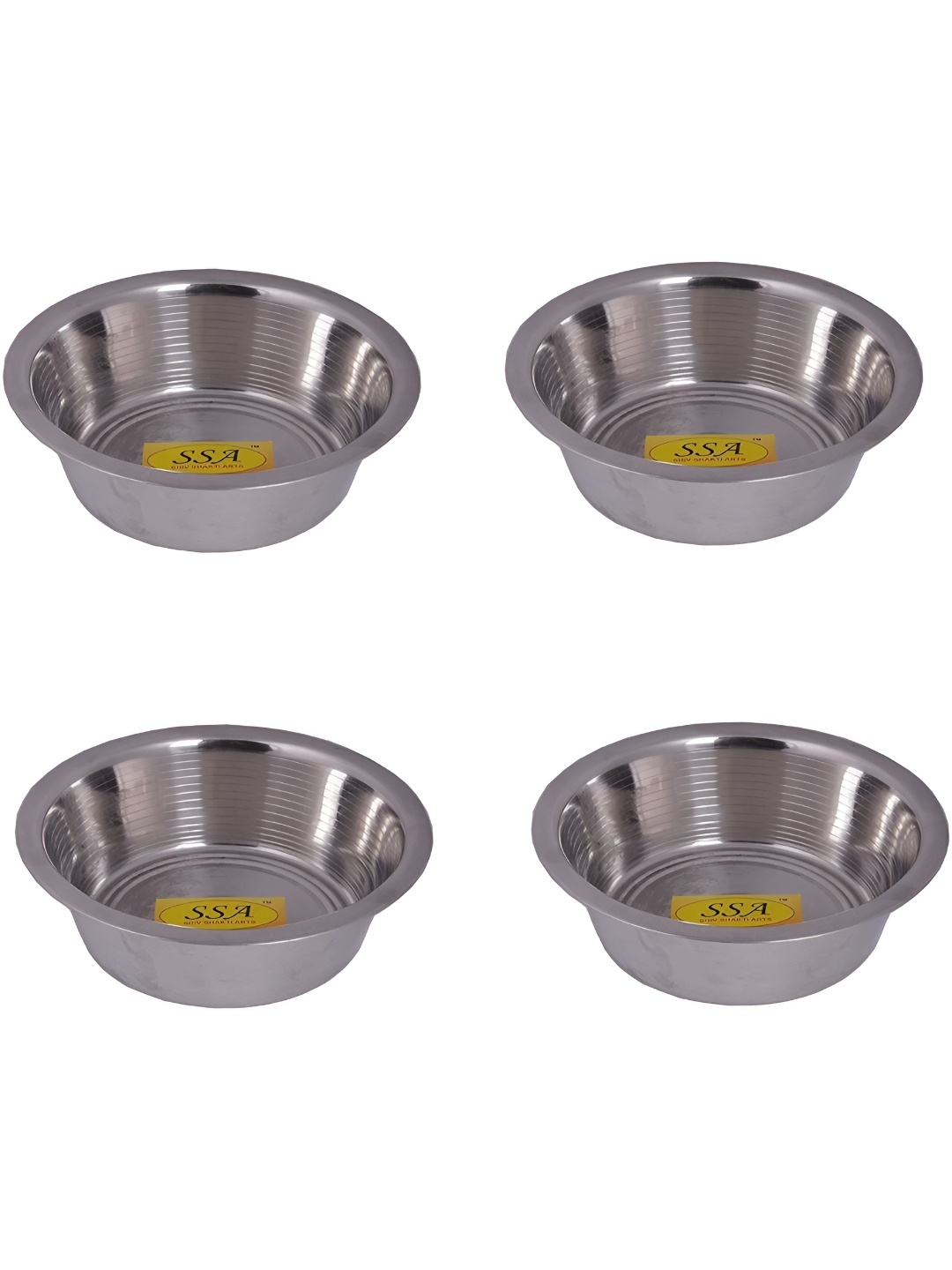 

Shivshakti Arts Silver-Toned 4 Pieces Stainless Steel Glossy Bowls 700 ml