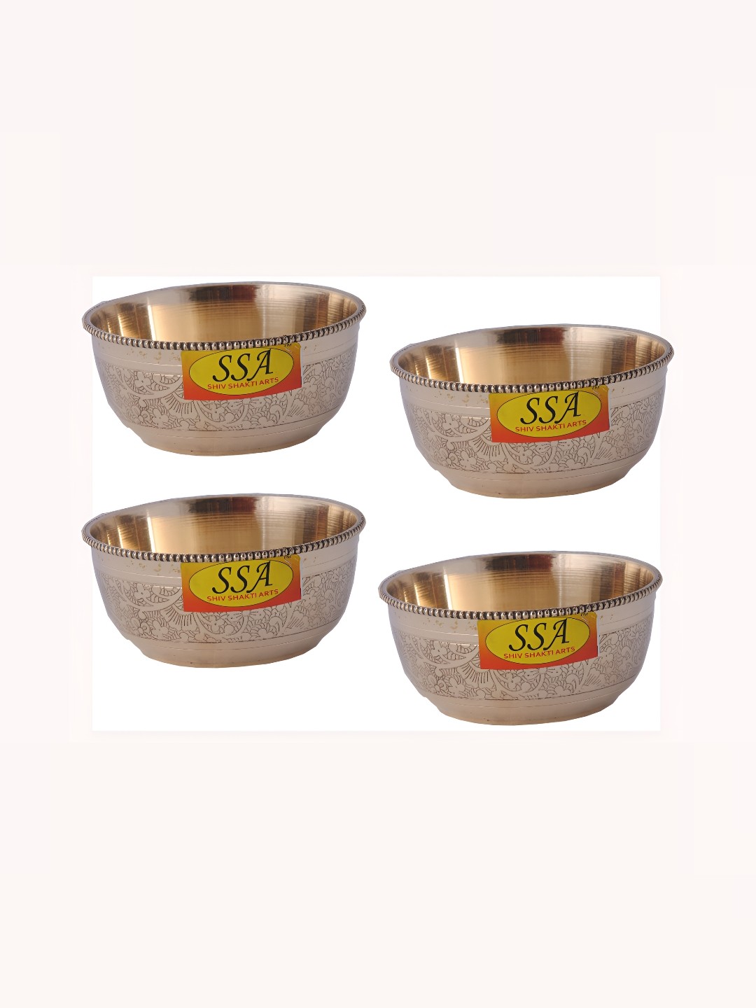 

Shivshakti Arts Yellow 4 Pieces Glossy Bowls 150 ml Each