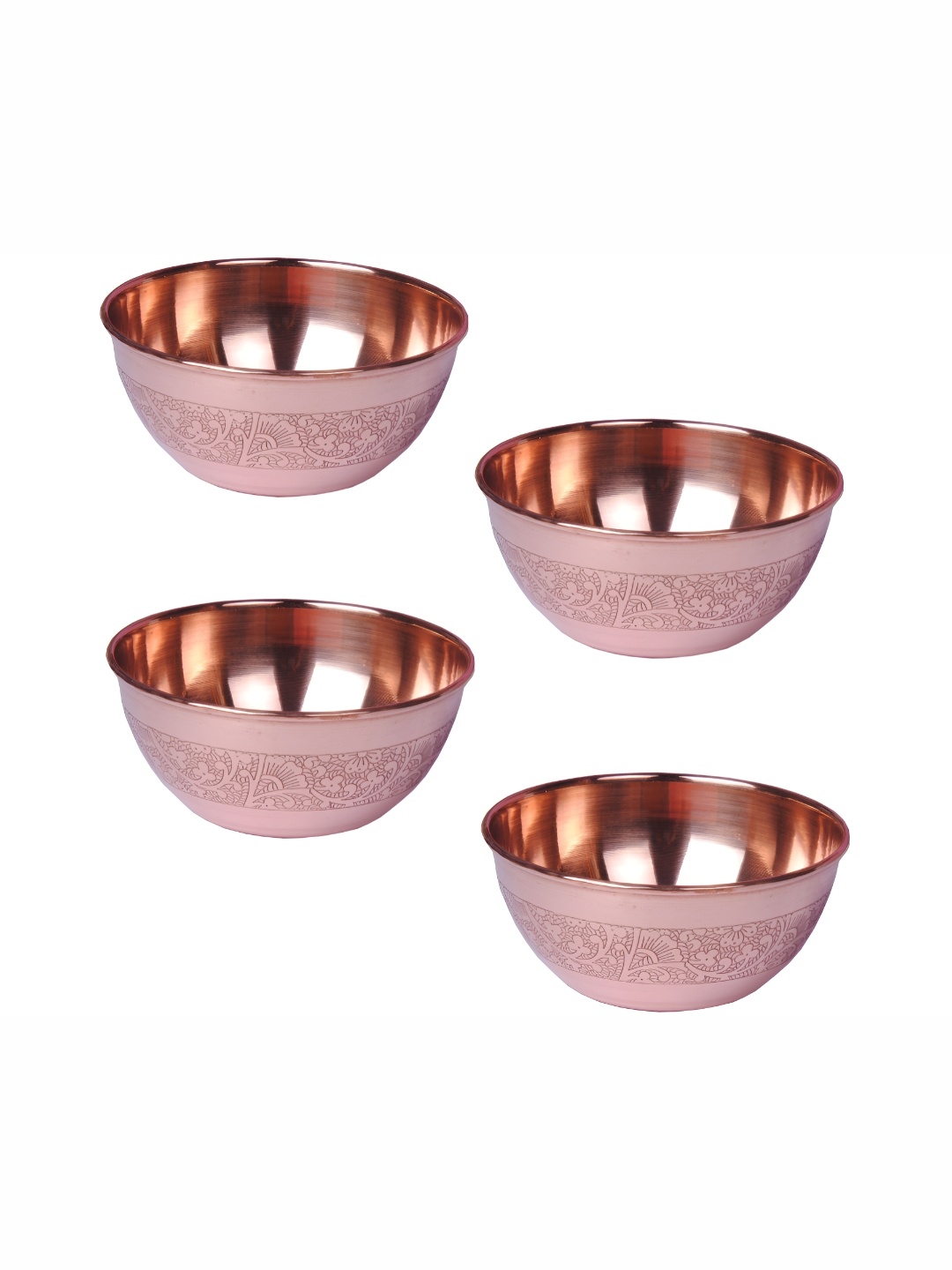 

Shivshakti Arts Brown 4 Pieces Copper Glossy Bowls
