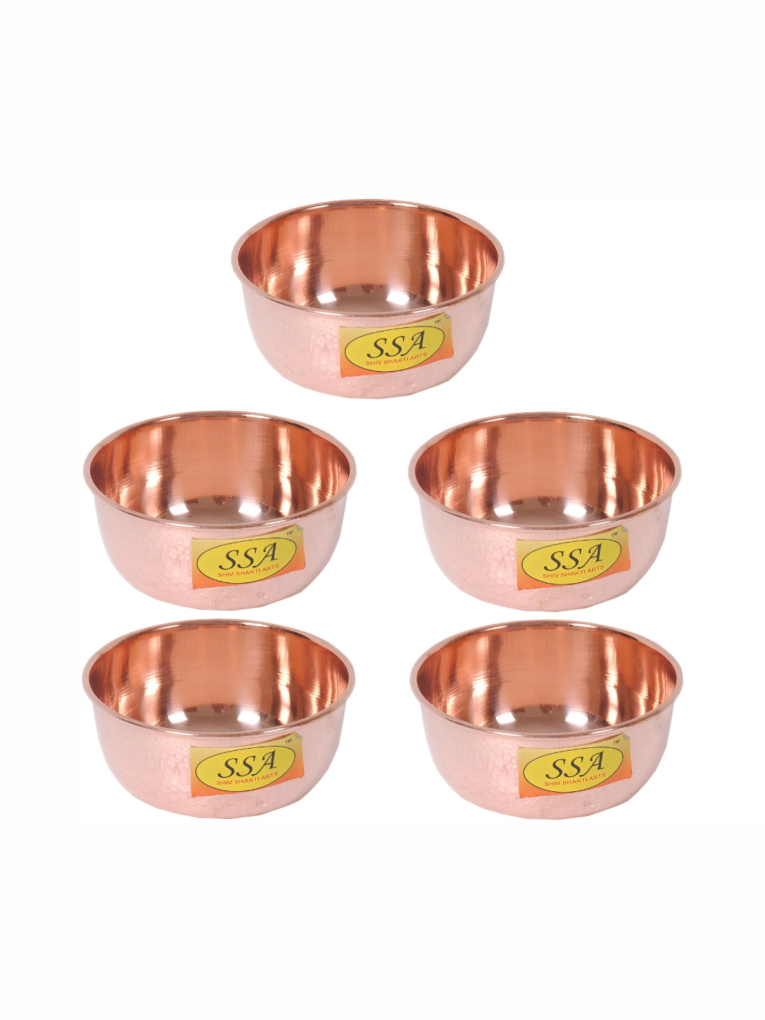 

Shivshakti Arts Brown 5 Pieces Copper Glossy Bowls 50 ml