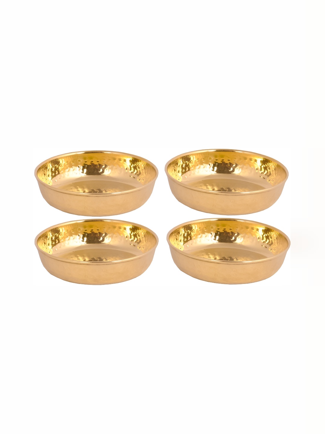 

Shivshakti Arts Yellow 4 Pieces Glossy Brass Bowls 150 ml