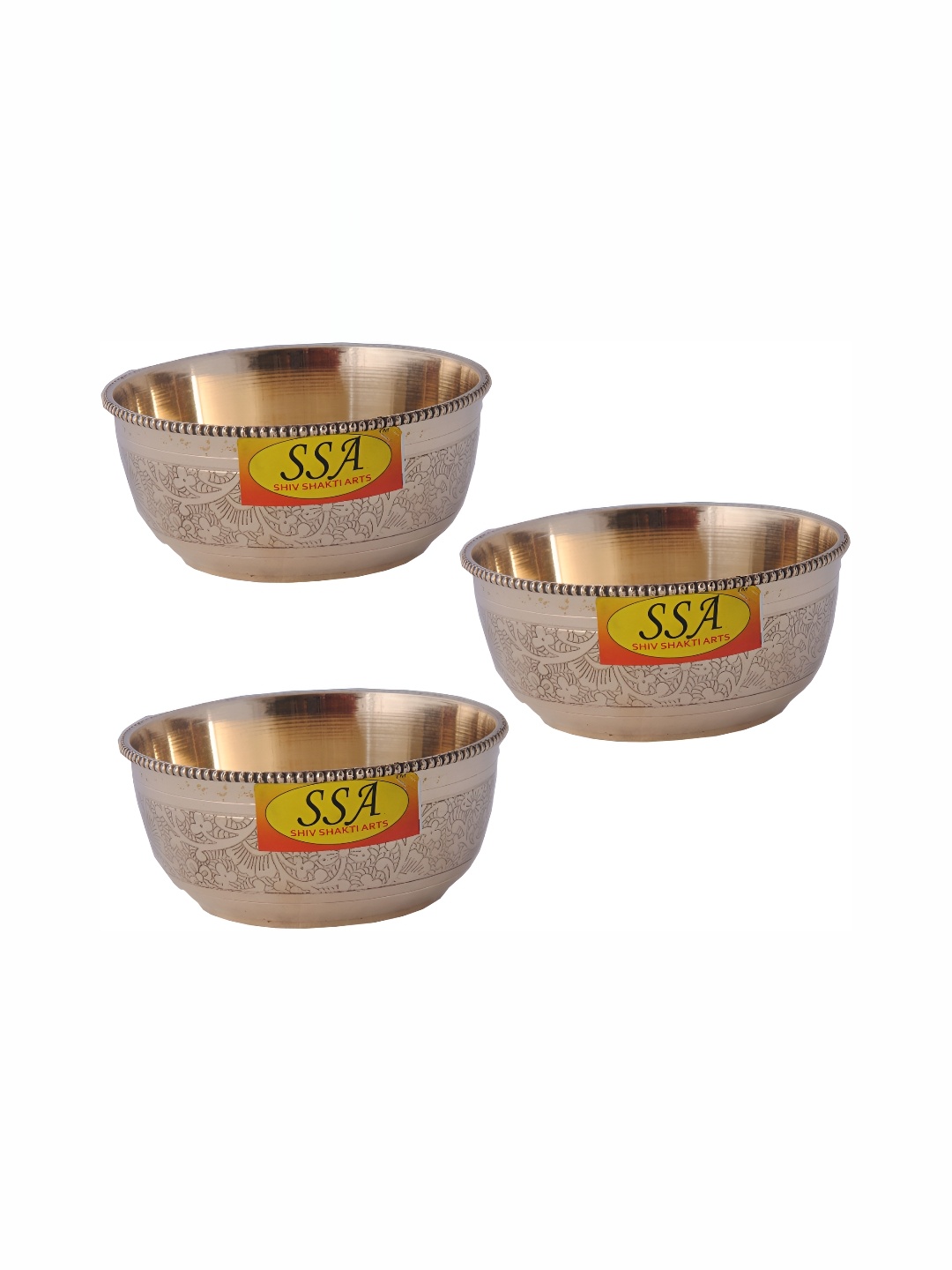 

Shivshakti Arts Yellow 3 Pieces Glossy Bowls 150 ml Each