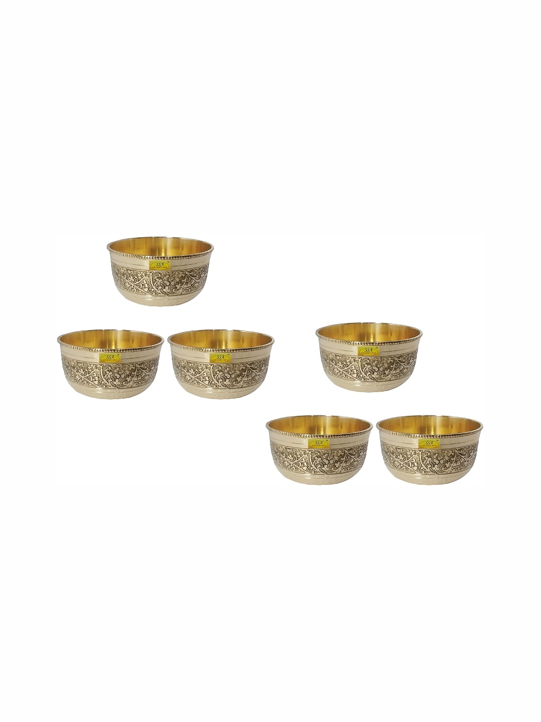 

Shivshakti Arts Yellow 6 Pieces Glossy Bowls 150 ml Each