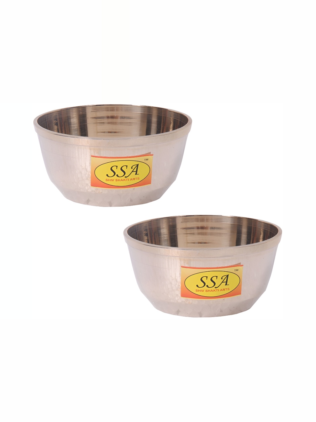 

Shivshakti Arts Yellow 2 Pieces Brass Glossy Bowls