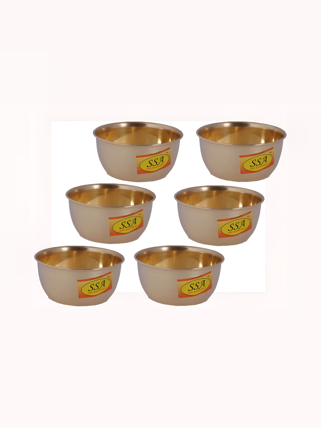 

Shivshakti Arts Yellow 6 Pieces Glossy Bowls