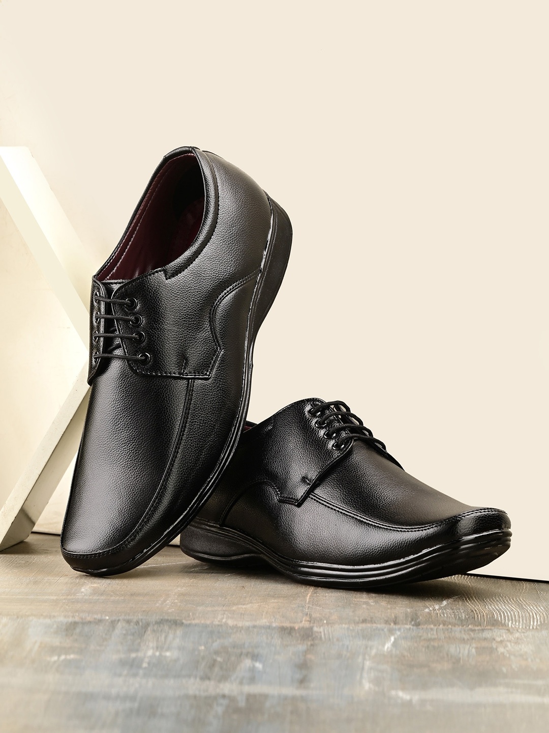 

BUCIK Men Round Toe Lightweight Formal Derbys, Black