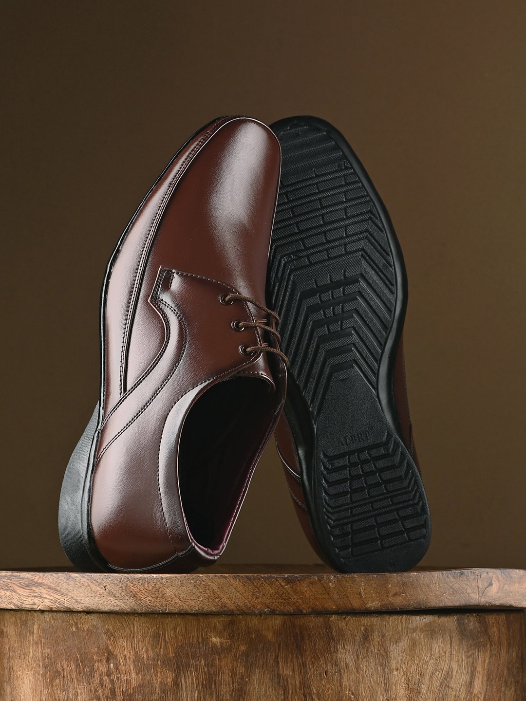 

BUCIK Men Round Toe Lightweight Formal Derbys, Brown