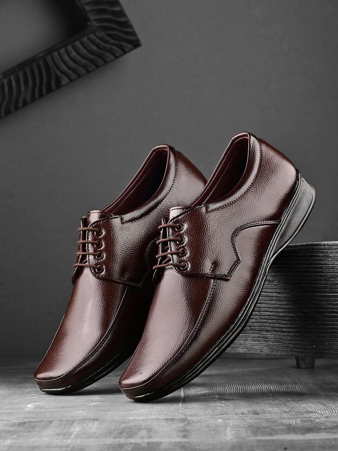 

BUCIK Men Lightweight Lace Up Formal Derbys, Brown