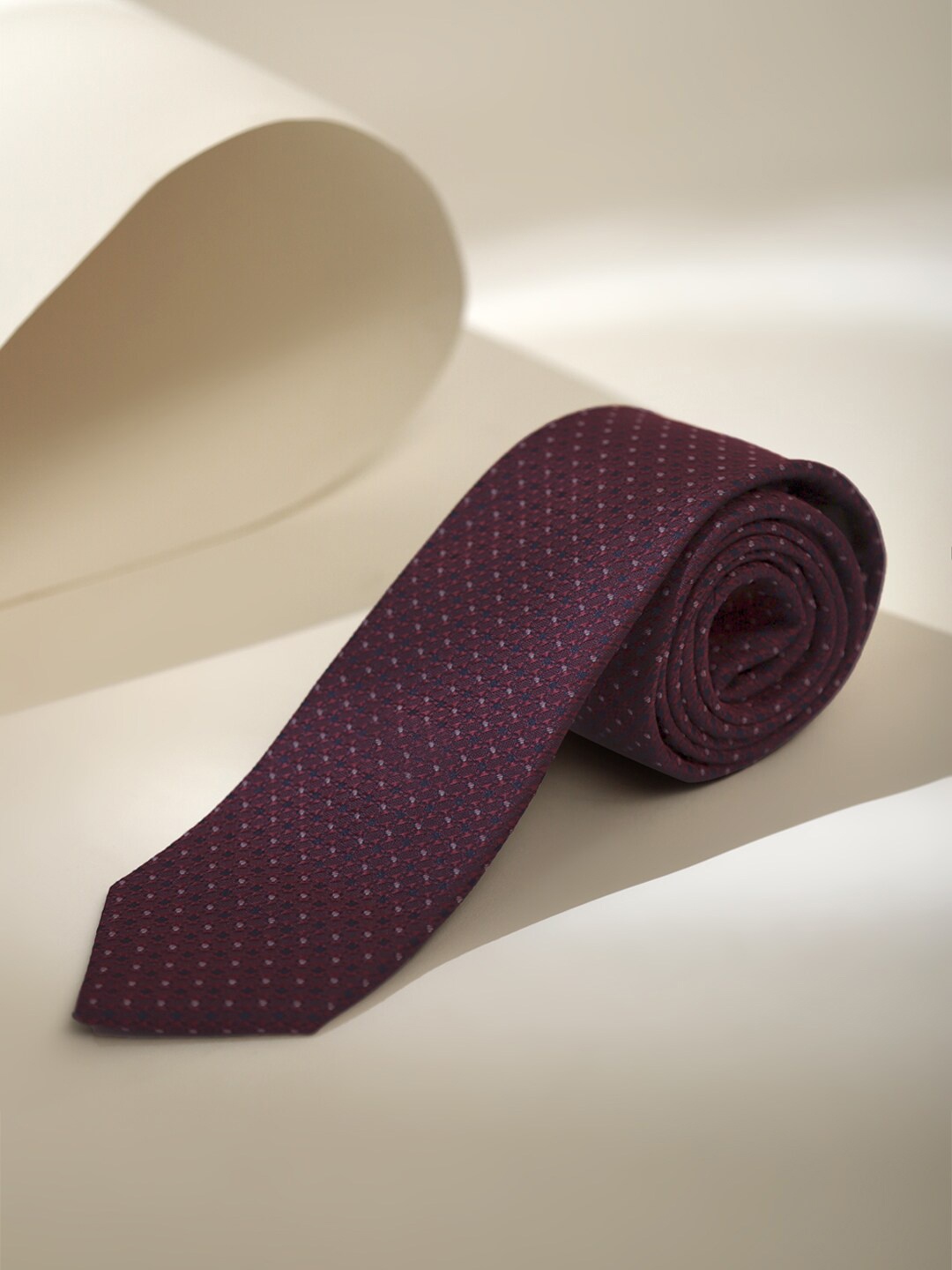 

Louis Philippe Men Woven Design Broad Tie, Maroon