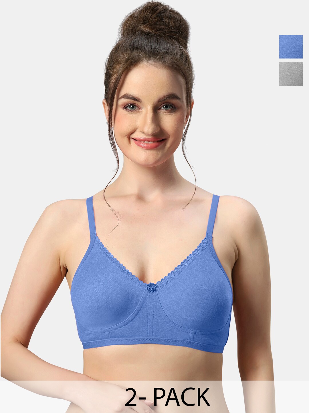 

Sonari Pack Of 2 Medium Coverage All Day Comfort T-Shirt Bra, Blue