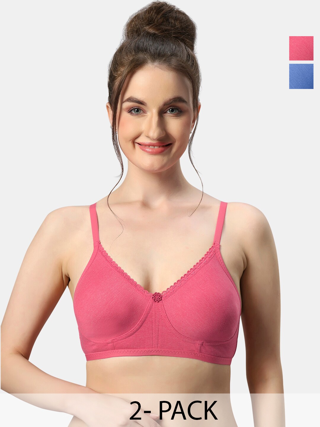 

Sonari Pack Of 2 Medium Coverage All Day Comfort T-Shirt Bra, Pink