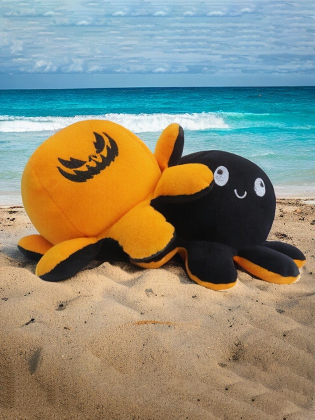 

CareDone Kids Cotton Halloween Soft Toy Reversible Octopus, Yellow