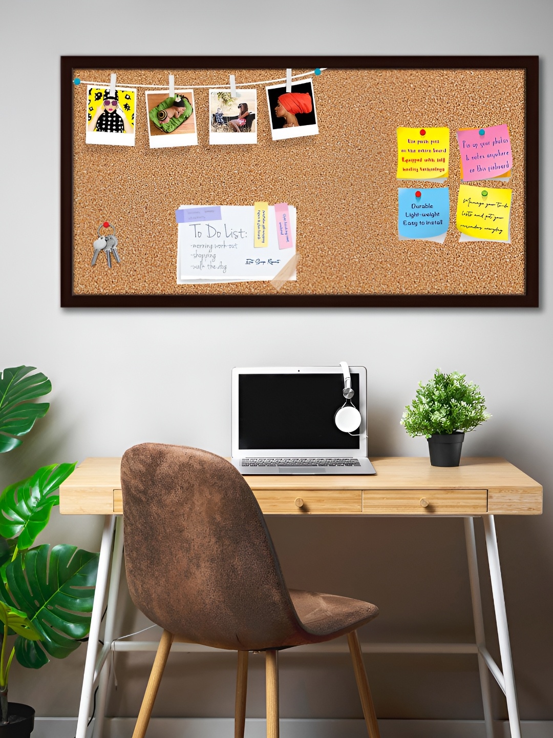 

ArtzFolio Brown Cork Printed Wooden Bulletin Board With Sticky Notes