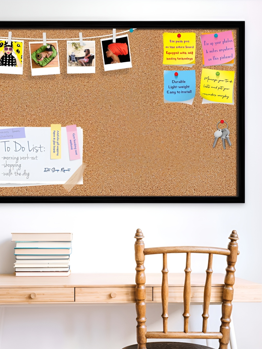 

ArtzFolio Black Cork Printed Wooden Bulletin Board With Sticky Notes