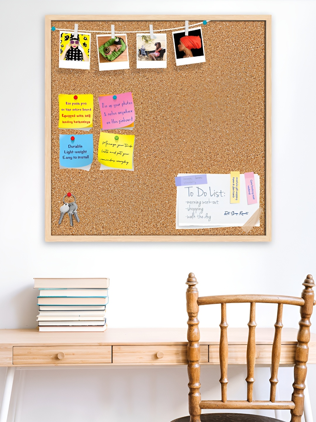 

ArtzFolio Camel Brown Cork Printed Wooden Bulletin Board With Sticky Notes