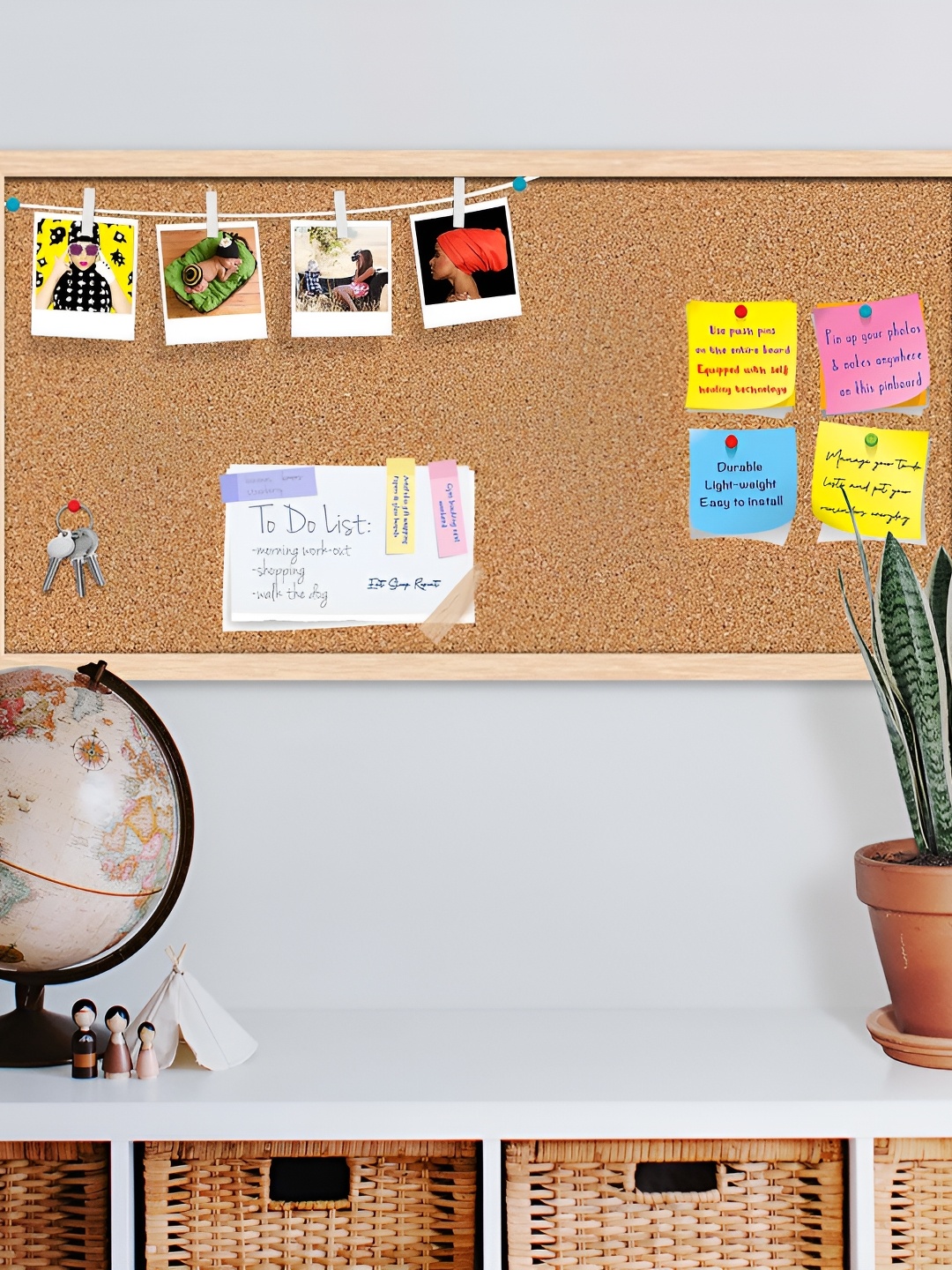 

ArtzFolio Camel Brown Cork Printed Wooden Bulletin Board With Sticky Notes