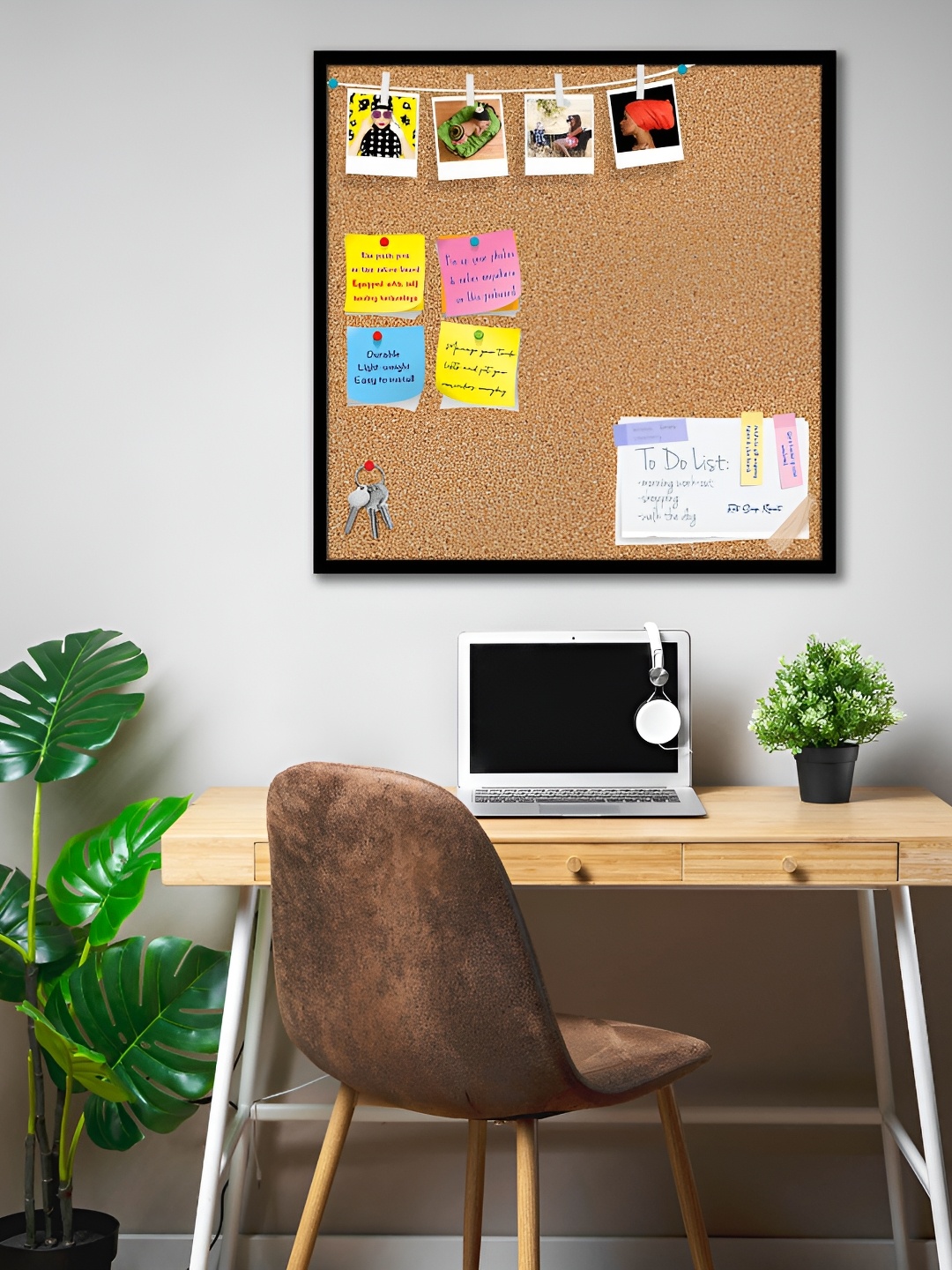 

ArtzFolio Black Cork Printed Wooden Bulletin Board With Sticky Notes
