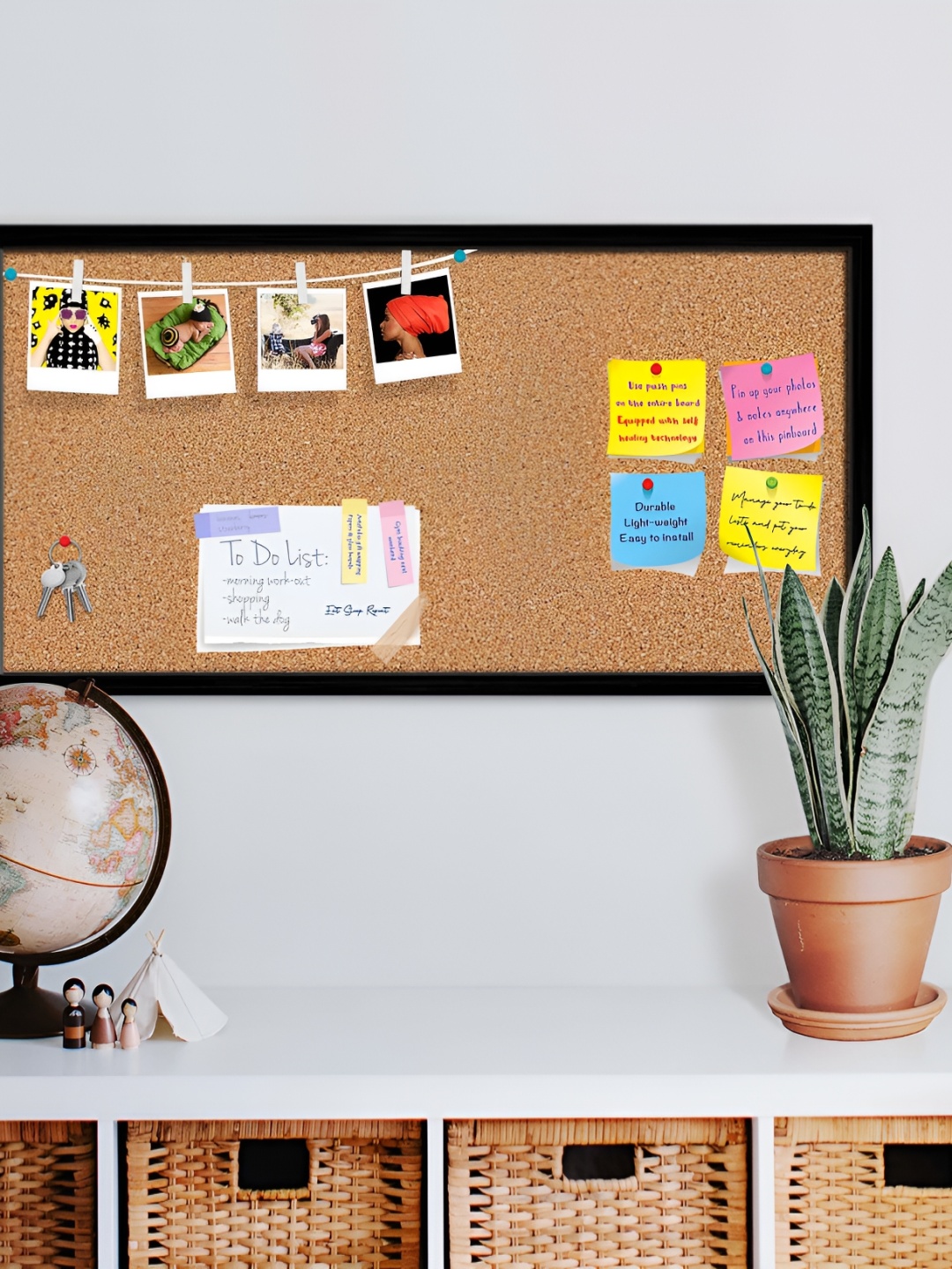 

ArtzFolio Black & Yellow Printed Wooden Bulletin Board & Sticky Notes Wall Hangings Decor
