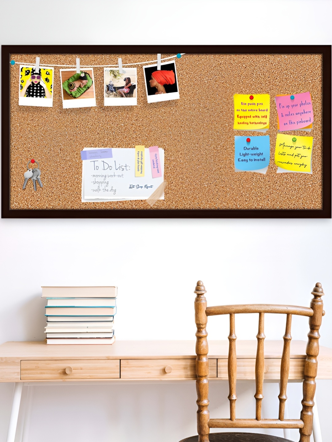 

ArtzFolio Brown & Black Printed Wooden Bulletin Board & Sticky Notes Wall Hangings Decor