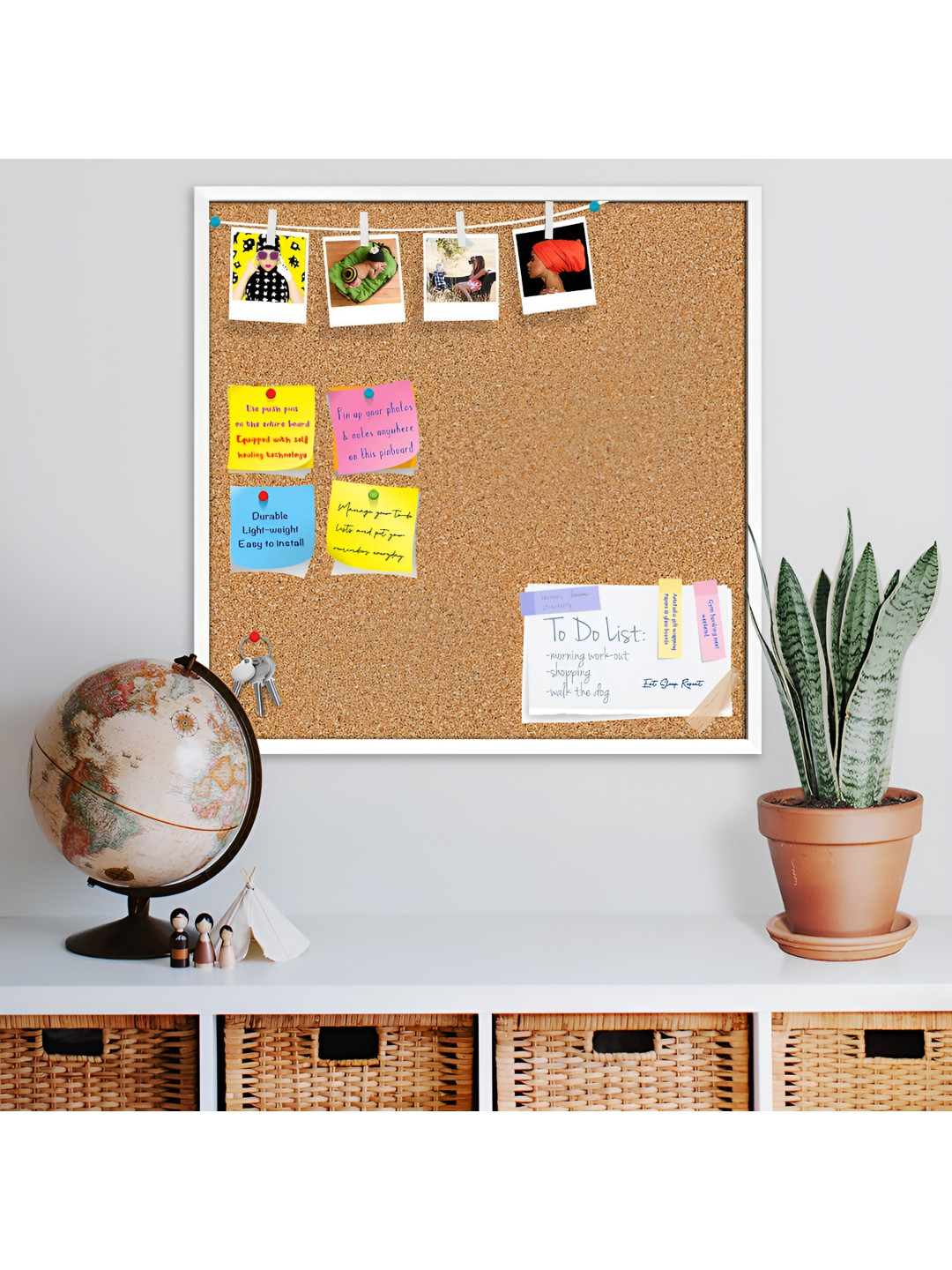 

ArtzFolio Brown & White Printed Wooden Bulletin Board & Sticky Notes Wall Hangings Decor