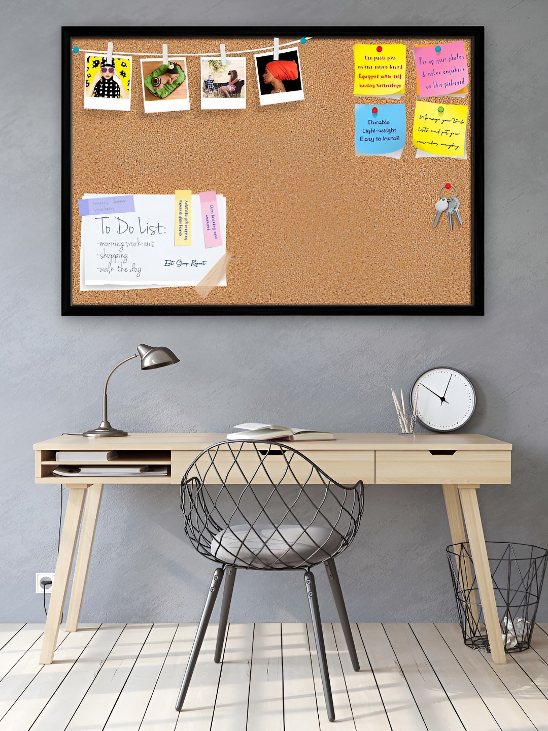 

ArtzFolio Black & Yellow Printed Wooden Bulletin Board & Sticky Notes Wall Hangings Decor