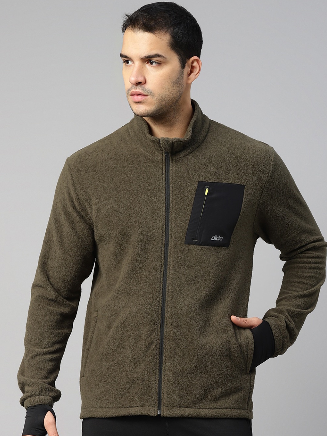 

DIDA Men Light Soft Warm Quick-Dry Regular-Fit Sporty Winter Fleece Jacket, Green