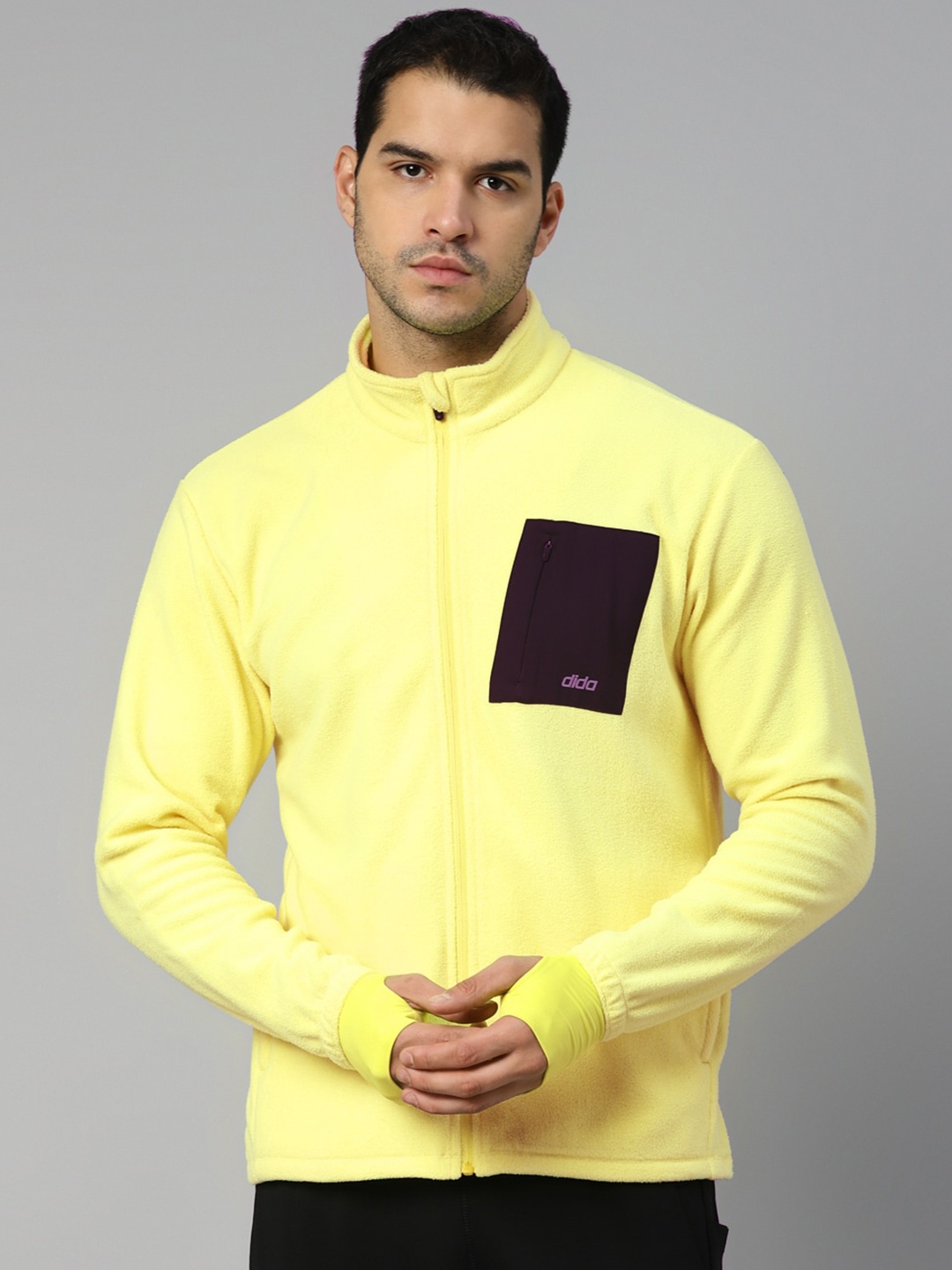 

DIDA Men Light Urban Soft Warm Quick-Dry Regular-Fit Sporty Winter Fleece Jacket, Yellow