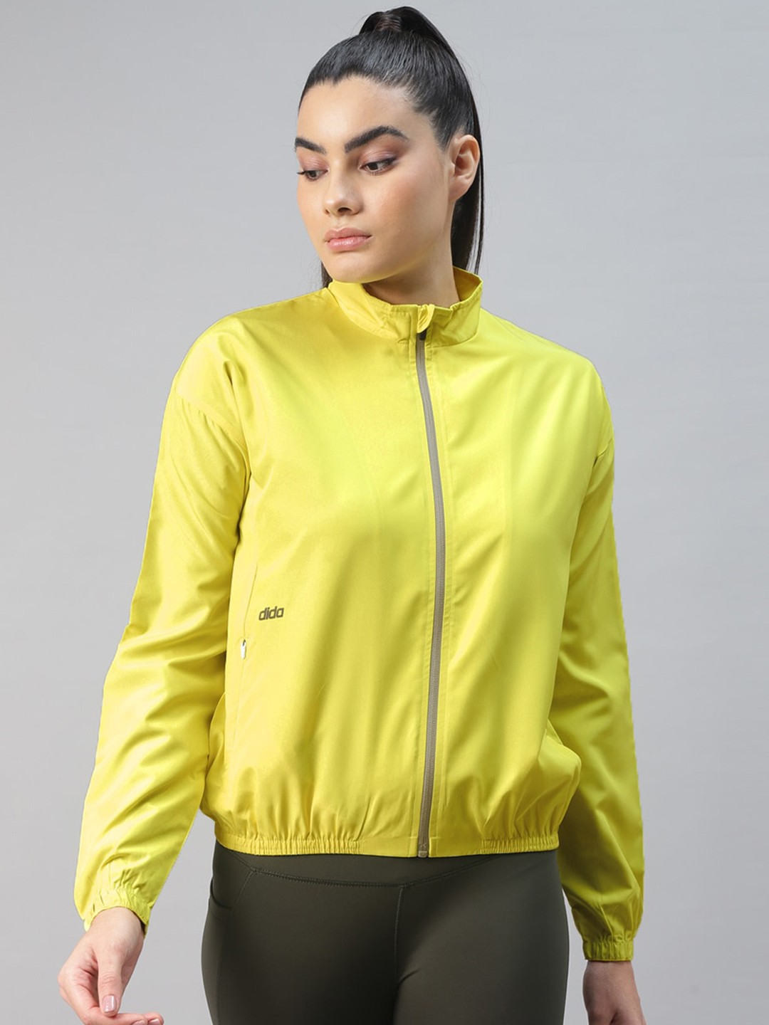 

DIDA Women Prime Regular Dry-Fit Activewear Urban Sports Jacket, Yellow