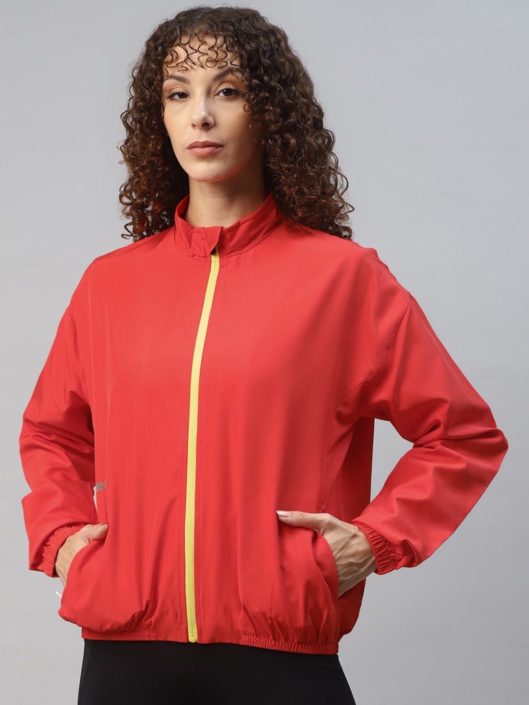 

DIDA Women Regular Dry-Fit Activewear Urban Sports Jacket, Red