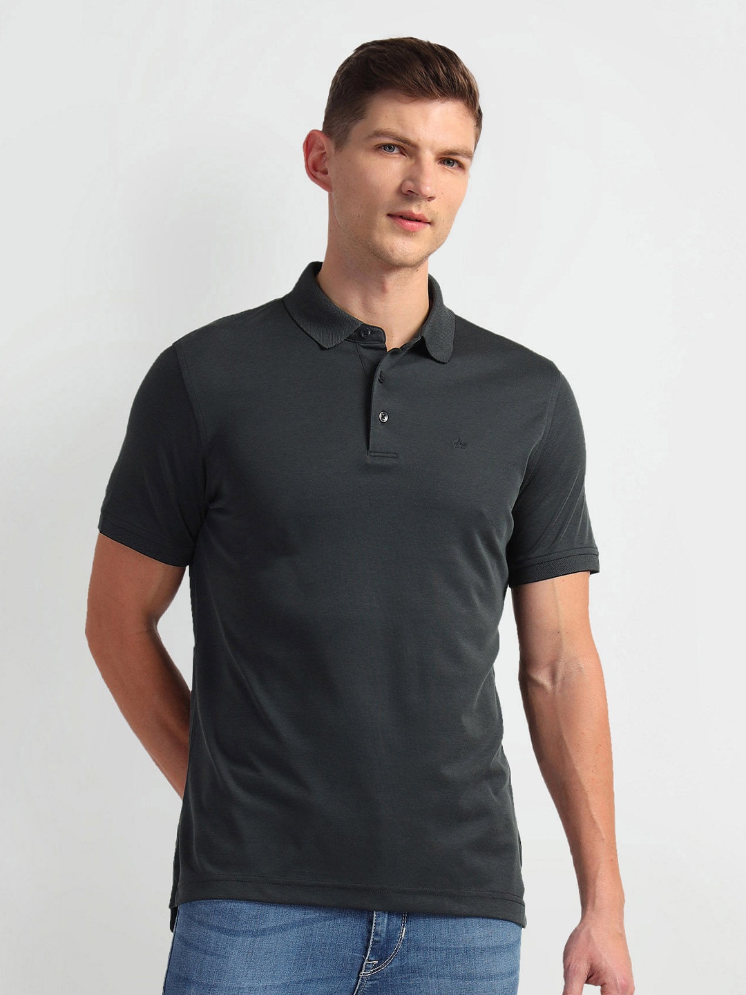 

Arrow Polo Collar Short Sleeves T-shirt, Charcoal