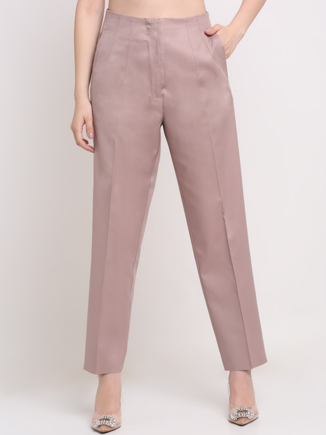 

Ennoble Women Smart High-Rise Easy Wash Trousers, Mauve