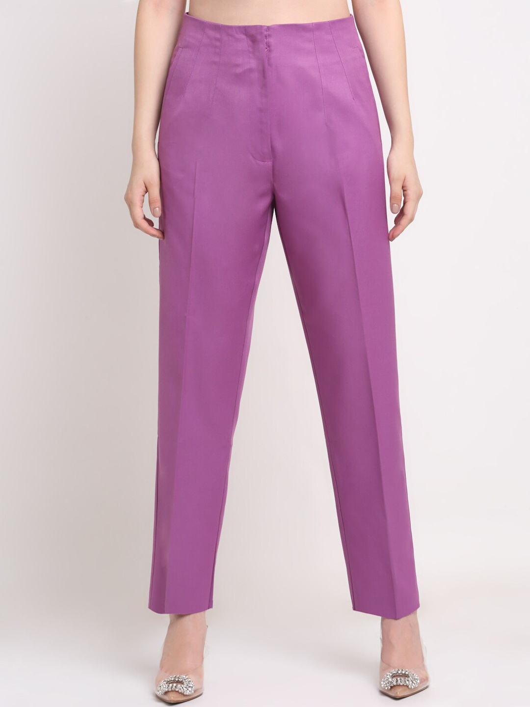 

Ennoble Women Smart High-Rise Easy Wash Trousers, Purple