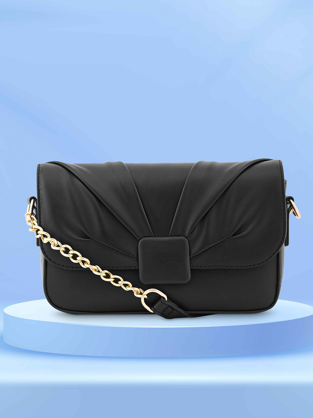 

Fastrack Pleated Structured Sling Bag, Black