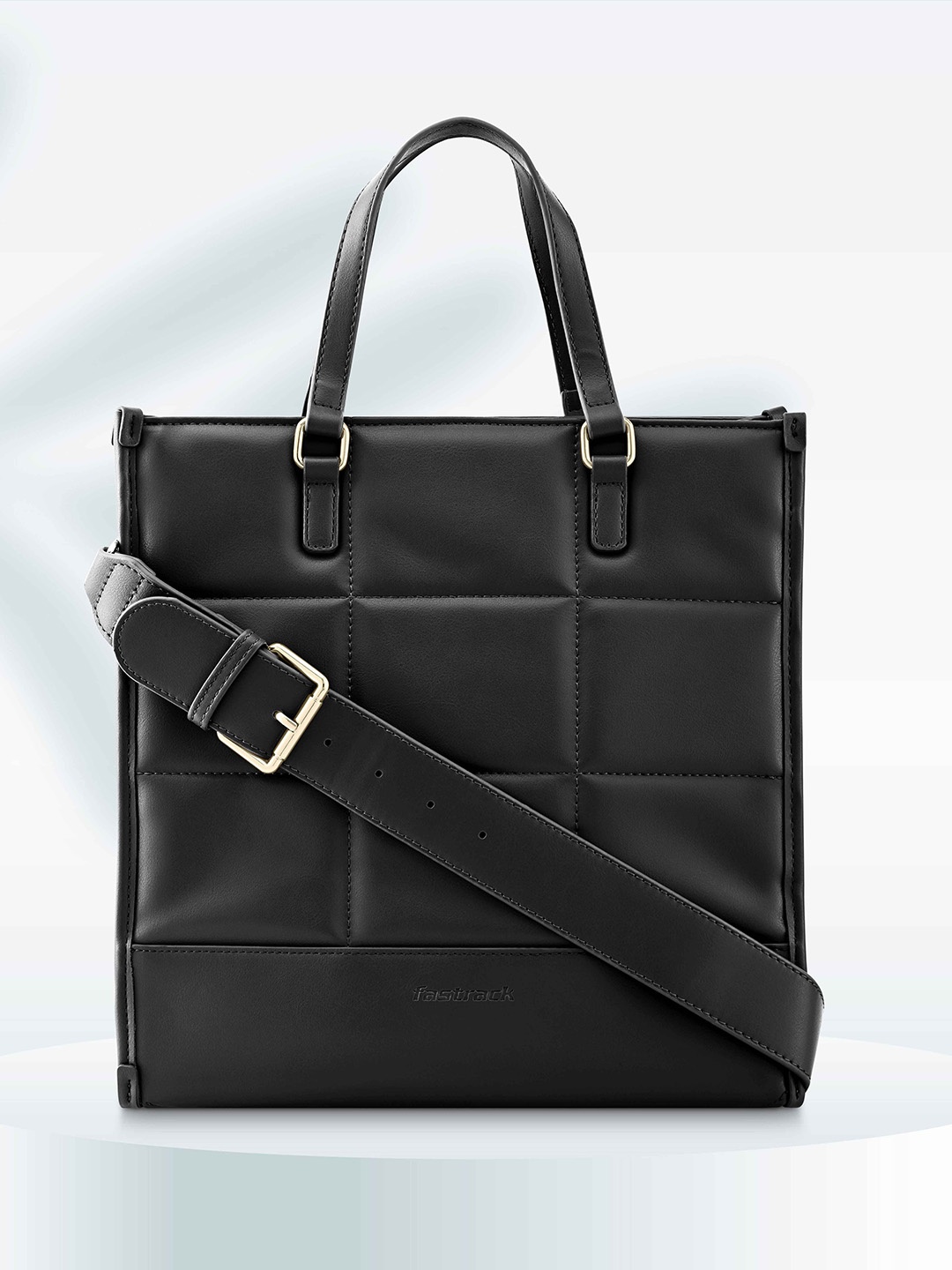 

Fastrack Quilted Oversized Shopper Tote Bag, Black