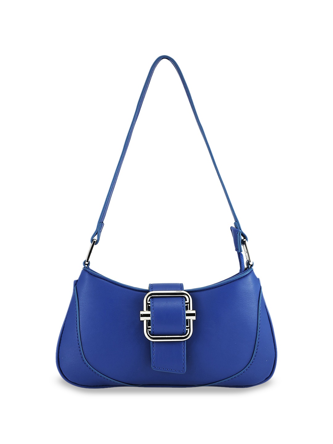 

Fastrack Structured Synthetic Leather Sling Bag With Buckle Detail, Blue