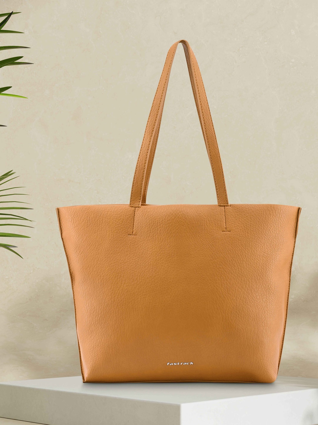 

Fastrack Oversized Structured Tote Bag, Tan