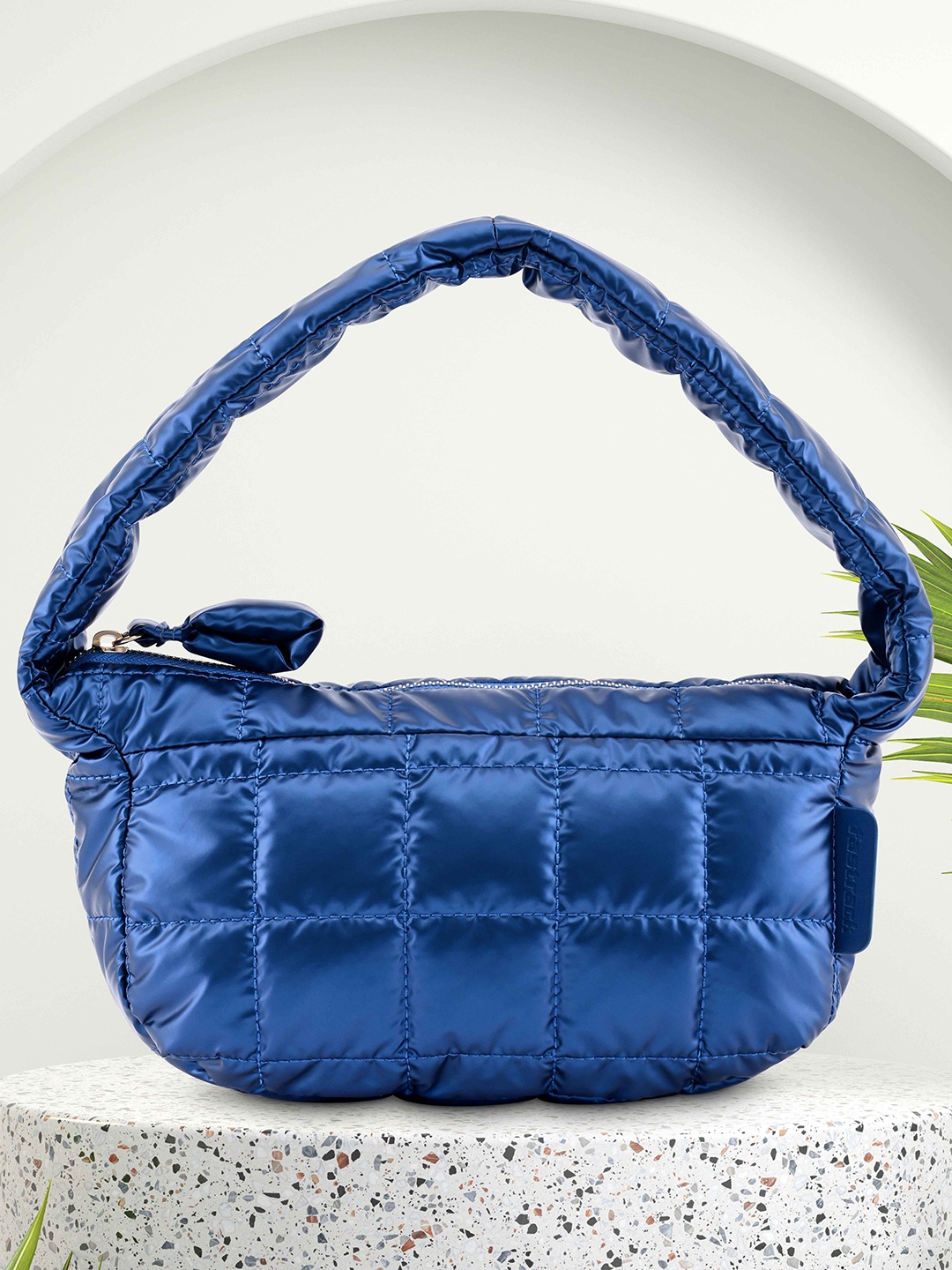 

Fastrack Structured Shoulder Bag With Quilted Detail, Blue