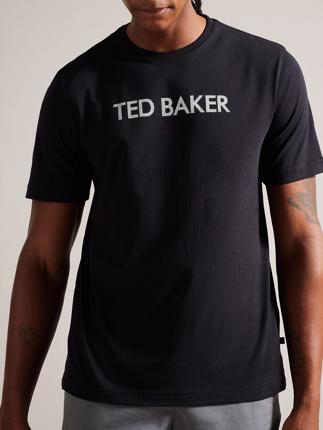 

Ted Baker Typography Printed Cotton T-shirt, Black