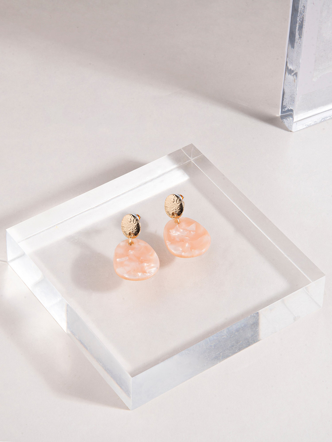 

Accessorize Resin Disc Short Drop Earrings, Pink